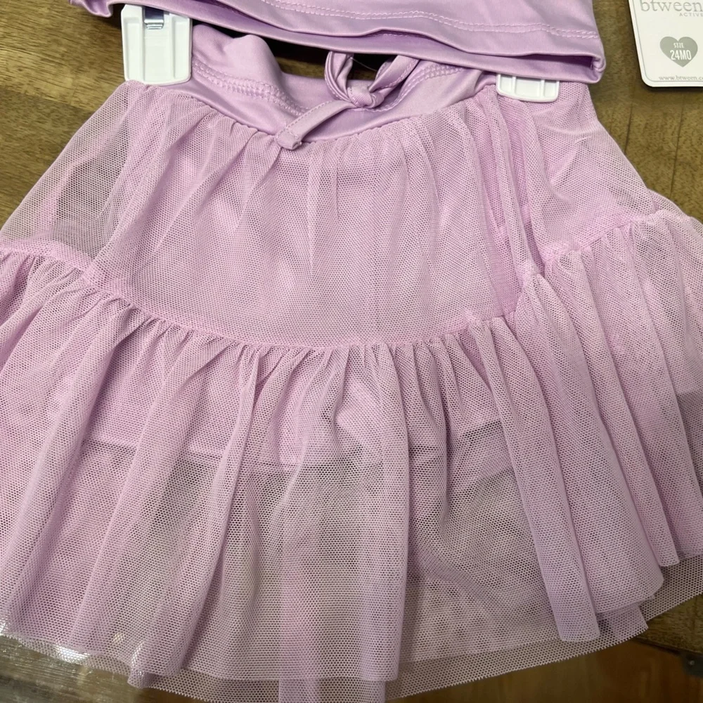 Lavender Tulle skirt top and headband Set - Picture 3 of 4